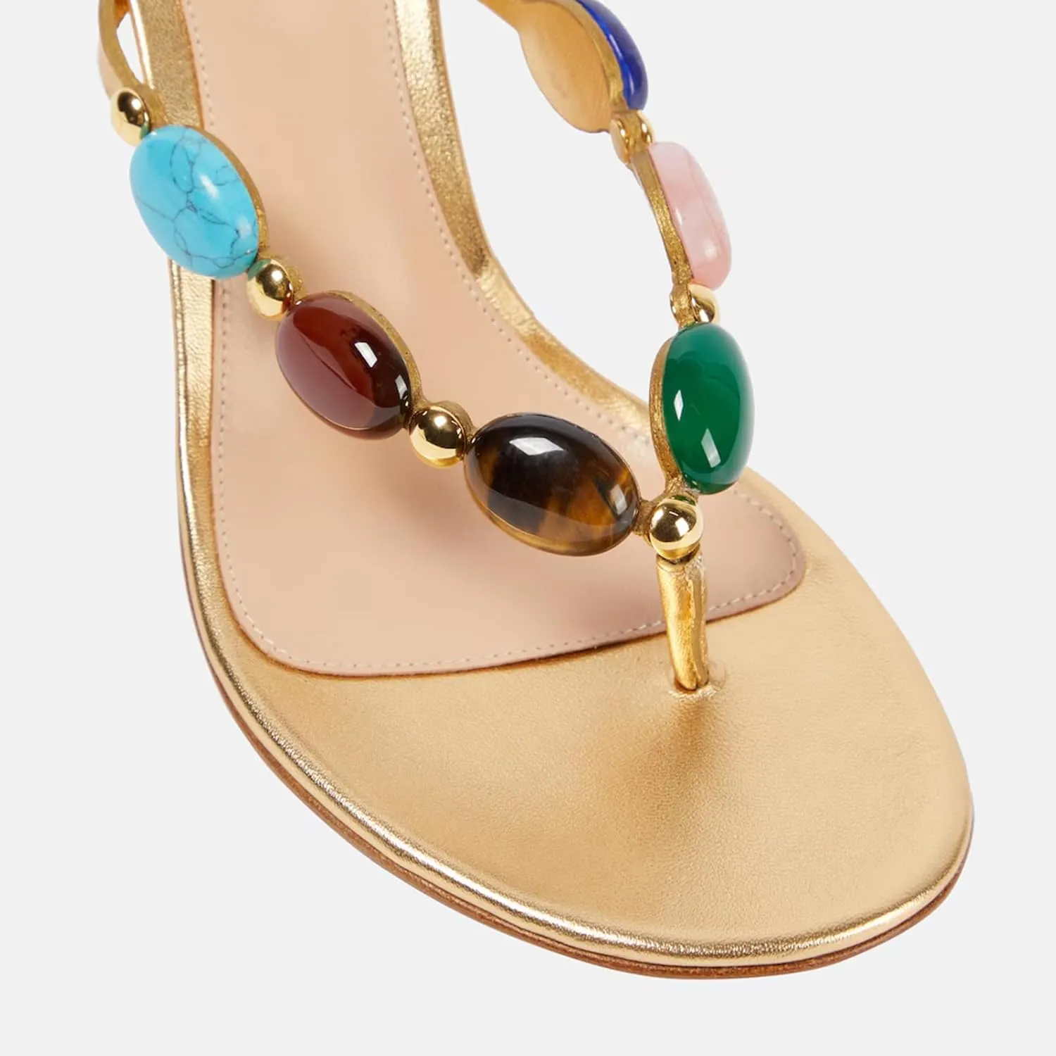 Women's Jewelled Thong Strappy Sandal Summer Mules Kitten Heels Flip Flop Round Open Toe Mid Heels Fashion Wedding Party Dress Thong Casual Shoes