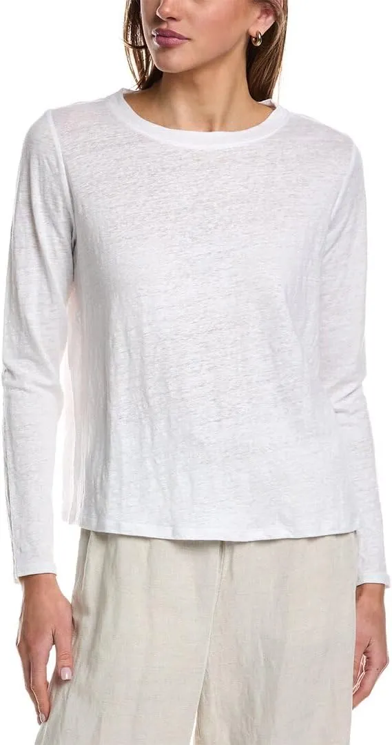 Women's Petite Crew Neck Long Sleeve Tee