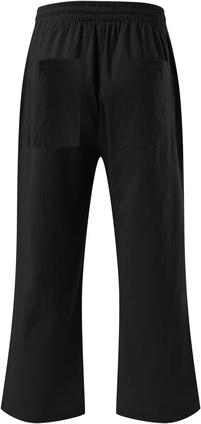 Womens Straight Leg Pants Womens Wrinkle Free Mid Rise Casual Wide Leg Trousers Button Down Loose Work Office Business S
