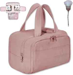 Women's Travel Cosmetic Bag,4-in-1 Waterproof Makeup Organizer,Large Capacity Hanging Toiletry Bag with Dividers