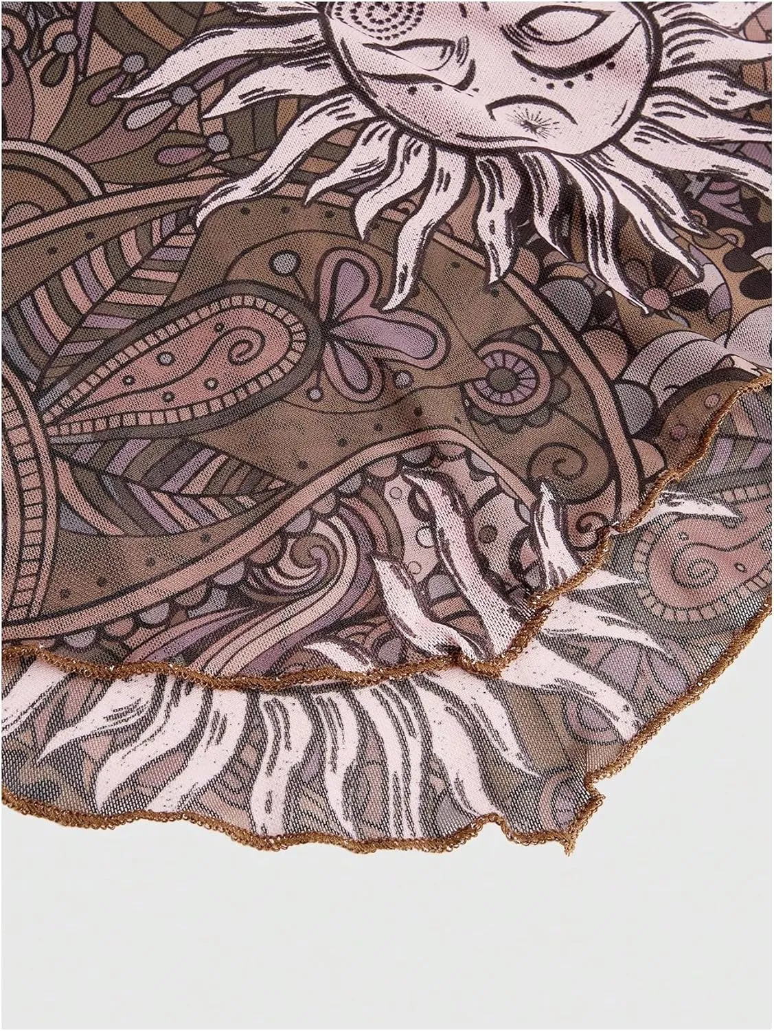 Women's Tribal Pattern Asymmetrical Hem Tie Halter Backless Tops Boho Ruched Sleeveless Cami Tops