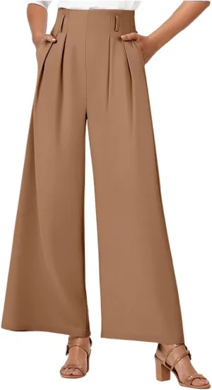 Women's Wide Leg Pants Women's Casual Plus Size Pants Capri Lightweight Spring Summer for Women Ladies Pinstripe