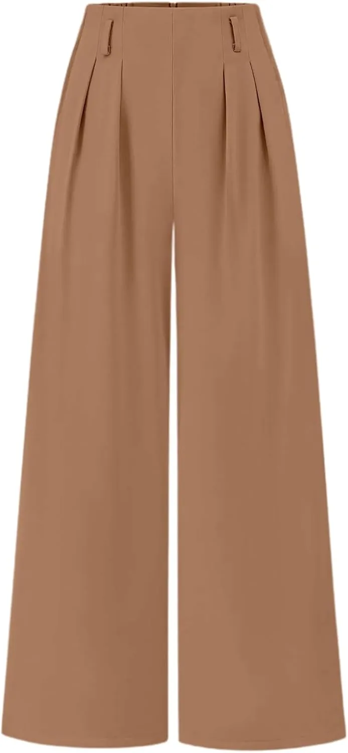 Women's Wide Leg Pants Women's Casual Plus Size Pants Capri Lightweight Spring Summer for Women Ladies Pinstripe