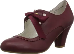 Women's WIGGLE-32 Pump, Burgundy Faux Leather, 6 M US