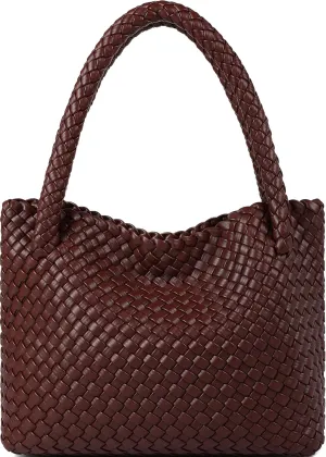 Woven Tote bag & Clutch Set for Women,-Birthday Gift Teachers, Beach Travel Bag with Magnetic Closure