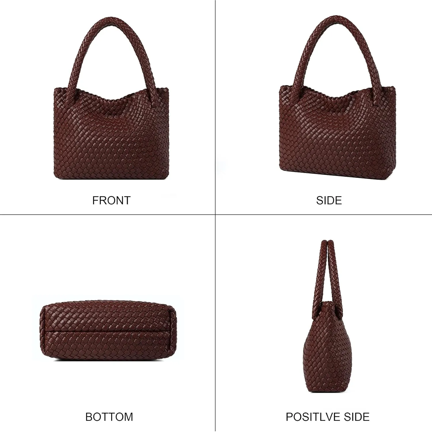 Woven Tote bag & Clutch Set for Women,-Birthday Gift Teachers, Beach Travel Bag with Magnetic Closure