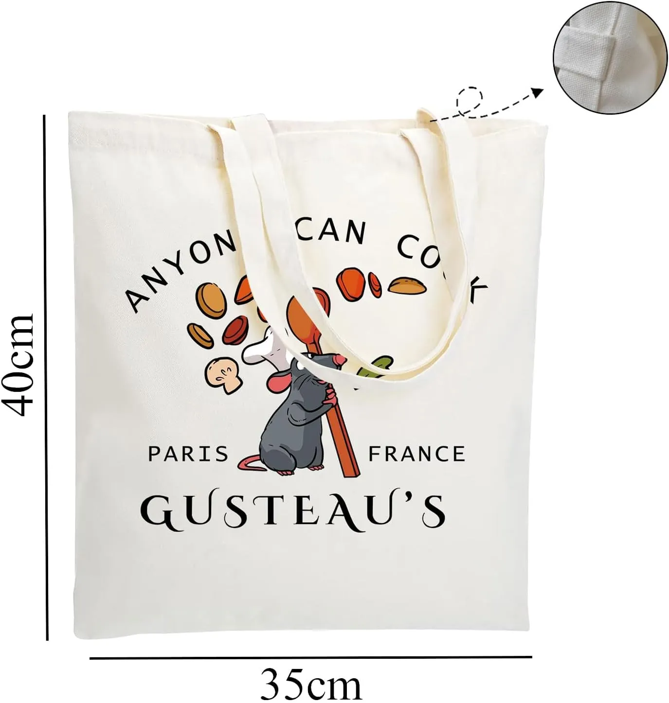 WZJHCL Mouse Chef Tote Bag Little Chef Shoulder Bag Cartoon Mice Handbag Anyone Can Cook (Anyone Can Cook Tote Bag)