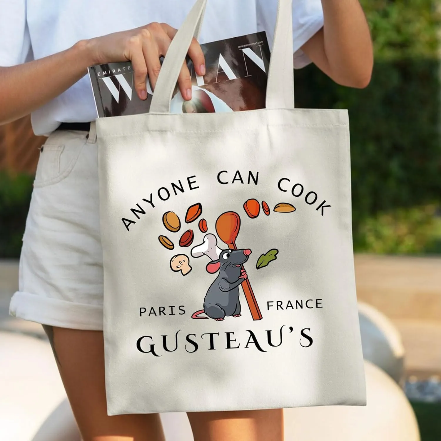 WZJHCL Mouse Chef Tote Bag Little Chef Shoulder Bag Cartoon Mice Handbag Anyone Can Cook (Anyone Can Cook Tote Bag)