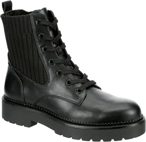 XAPPEAL Hannah - Women's Faux Leather Lace up Chunky Platform Combat Boot Black