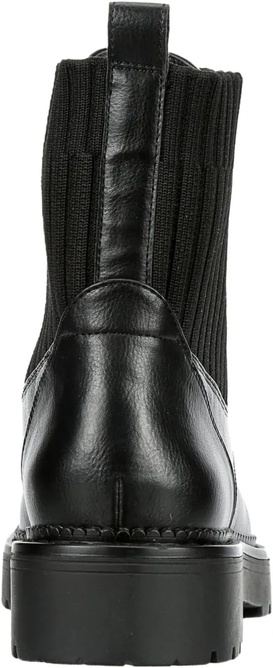 XAPPEAL Hannah - Women's Faux Leather Lace up Chunky Platform Combat Boot Black