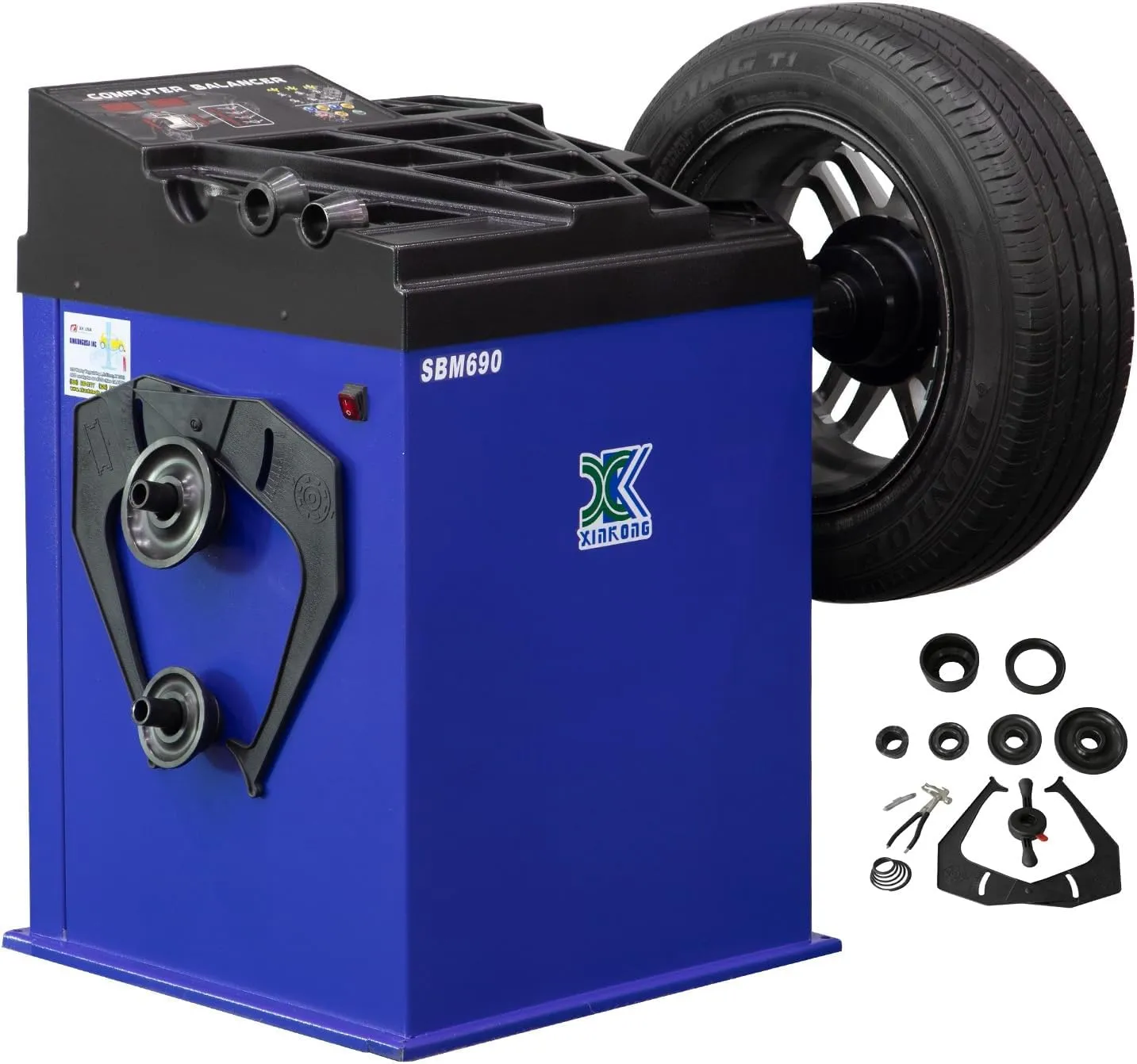 XK Tire Changer, New 2.0 Horsepower Wheel Changers Machine Combo Balancer Rim Clamp 950 690 with 36 Month Part Replacements