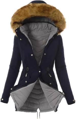 XUNRYAN Winter Coats for Women Warm Sherpa Fleece Jacket Weighted Parka Thick Ski Coat Slim Fit Mountain Windbreaker Outwear