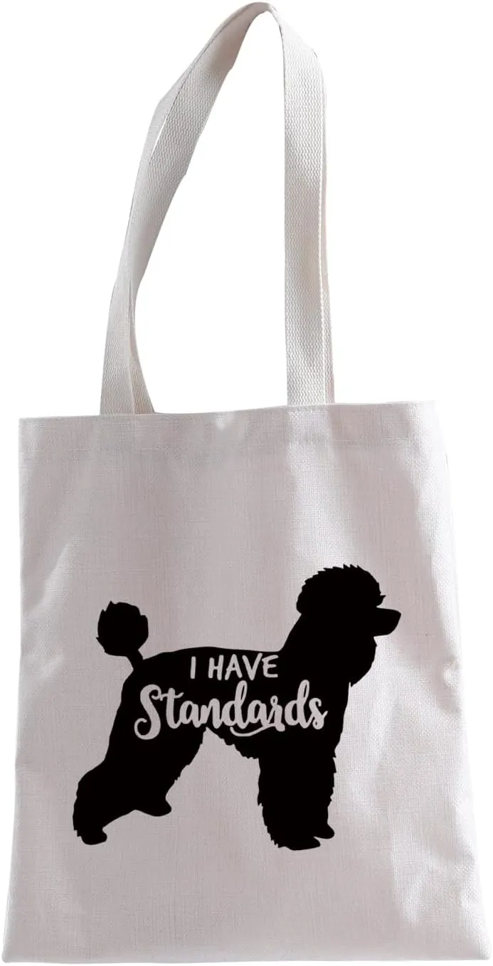 XYANFA I Have Standards Poodle Makeup Bag - Poodle Mama Mom Gift, Dog Lover Standard Zipper Pouch (I HAVE Standards Tote)