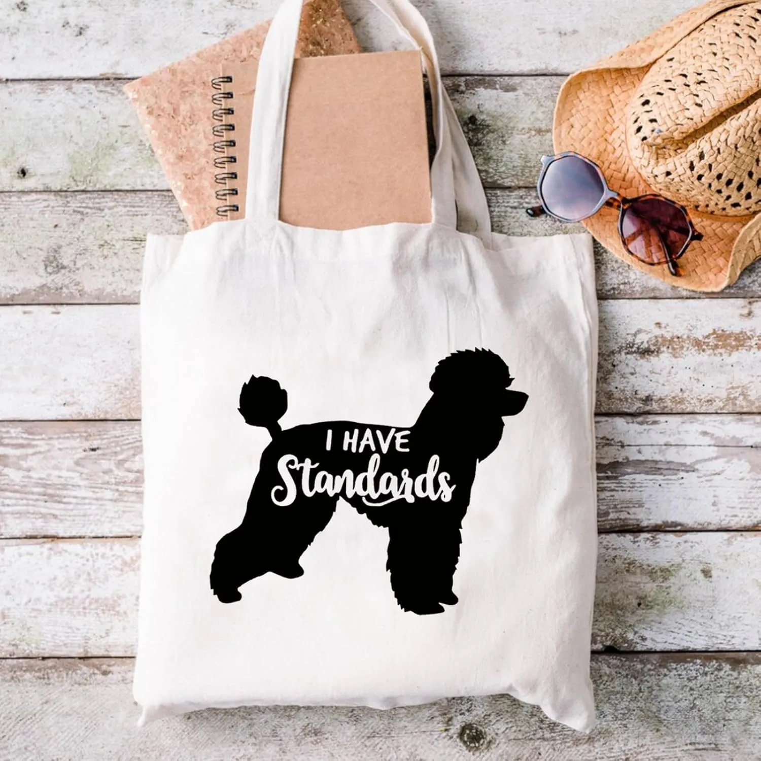 XYANFA I Have Standards Poodle Makeup Bag - Poodle Mama Mom Gift, Dog Lover Standard Zipper Pouch (I HAVE Standards Tote)