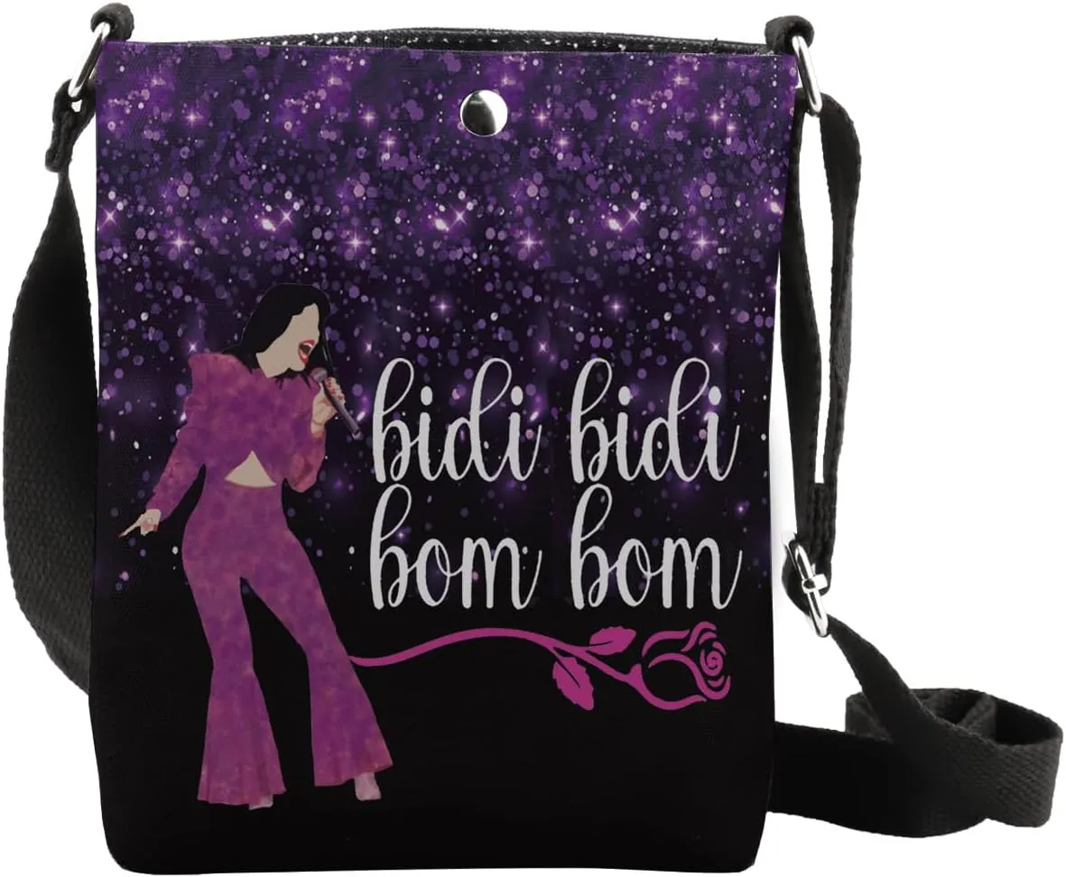 XYANFA Singer Selen Makeup Bag Bidi Bidi Bom Bom Selen Latin Dance Lyric Gift Singer Fans Zipper Pouch (Bidi Bidi Crossbody bag)