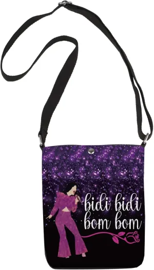 XYANFA Singer Selen Makeup Bag Bidi Bidi Bom Bom Selen Latin Dance Lyric Gift Singer Fans Zipper Pouch (Bidi Bidi Crossbody bag)
