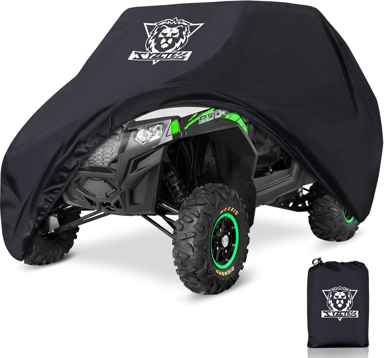 XYZCTEM UTV Cover with Heavy Duty Black Oxford Waterproof Material, 158.10" x 62.06" x 75.20" (402 158 191cm) Included Storage Bag. Protects UTV from Rain, Hail, Dust, Snow, and Sun (4-6 Seater)