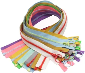 YaHoGa 10pcs 25 Inch Separating Jacket Zippers for Coat Jackets DIY Sewing Handbags Clothing Resin Zipper Plastic Zippers Bulk 10 Colors (25" O/E)