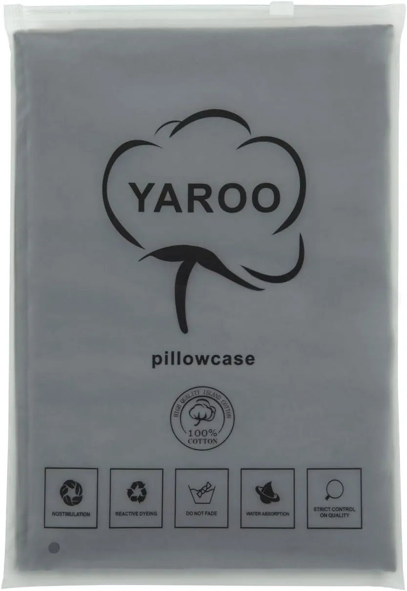 YAROO 21x72 Body Pillow Cover,Body Pillow Case,Long Pillow Case -Envelope Closure,400 Thread Count,100% Cotton,Only Cover No Insert,Body Pillowcase-Dark Gray