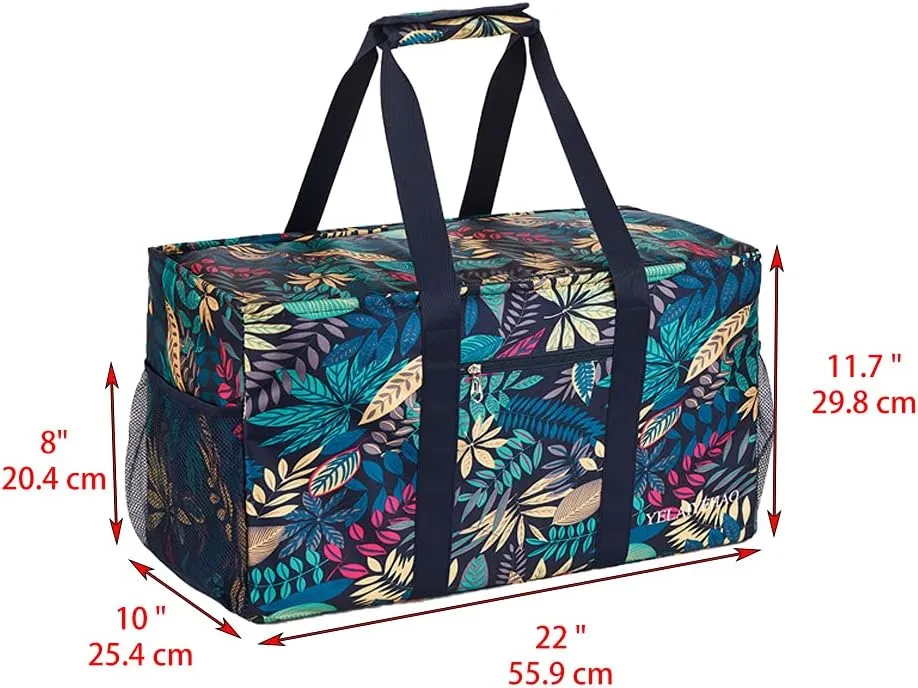 YELAIYEHAO Large Utility Tote Bag with lid, Foldable Collapsible Tote
