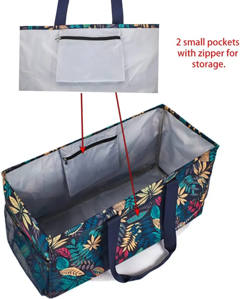YELAIYEHAO Large Utility Tote Bag with lid, Foldable Collapsible Tote