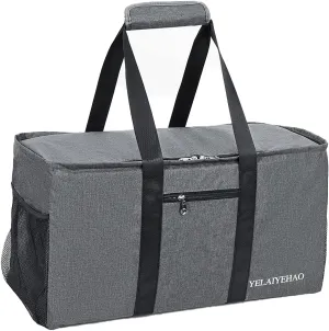 YELAIYEHAO Large Utility Tote Bag with lid, Foldable Collapsible Tote