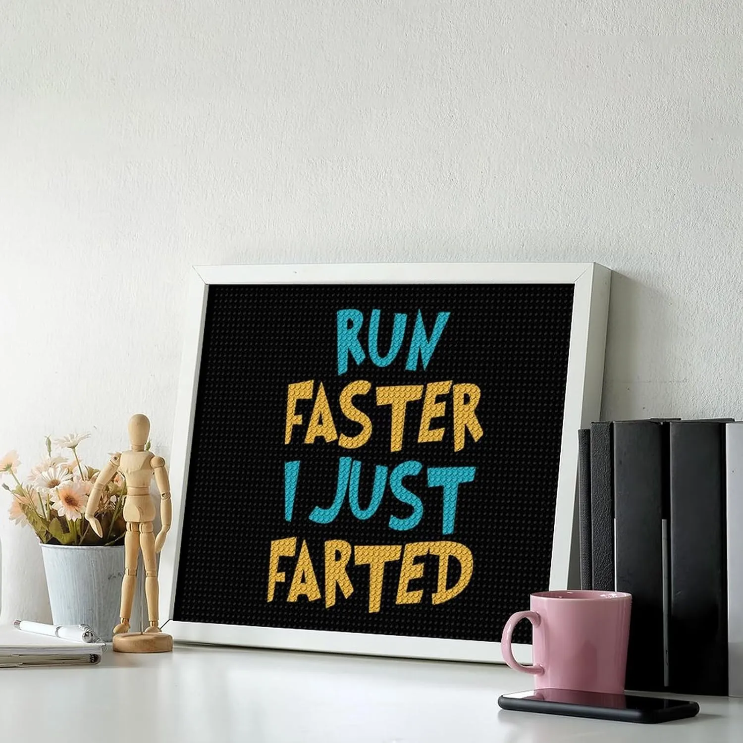 Yepp I Just Farted Funny 5D Diamond Art Kits for Adults Full Round Drill Craft Gift Home Wall Decor