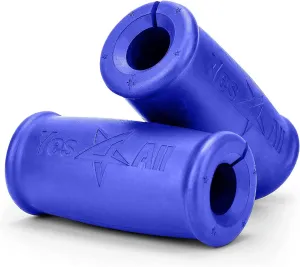 Yes4All Thick Dumbbell Handles Grips, Firm Rubber Barbell Grips, Great for Increasing Forearm Strength, Weightlifting, Muscle Building, Cable Attachments
