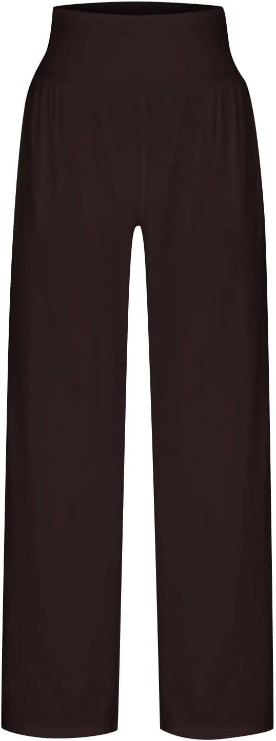 Yoga Pants Women Casual Elastic Waist Trousers Comfy Wide Leg Cozy Pants Lightweught Straight Leg Pant with Pockets