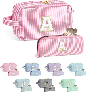 YOOLIFE Mothers Day Gifts for Women - Initial Makeup Bag, Birthday Gifts for Women Mom Sister Friend Daughter Teen Girls