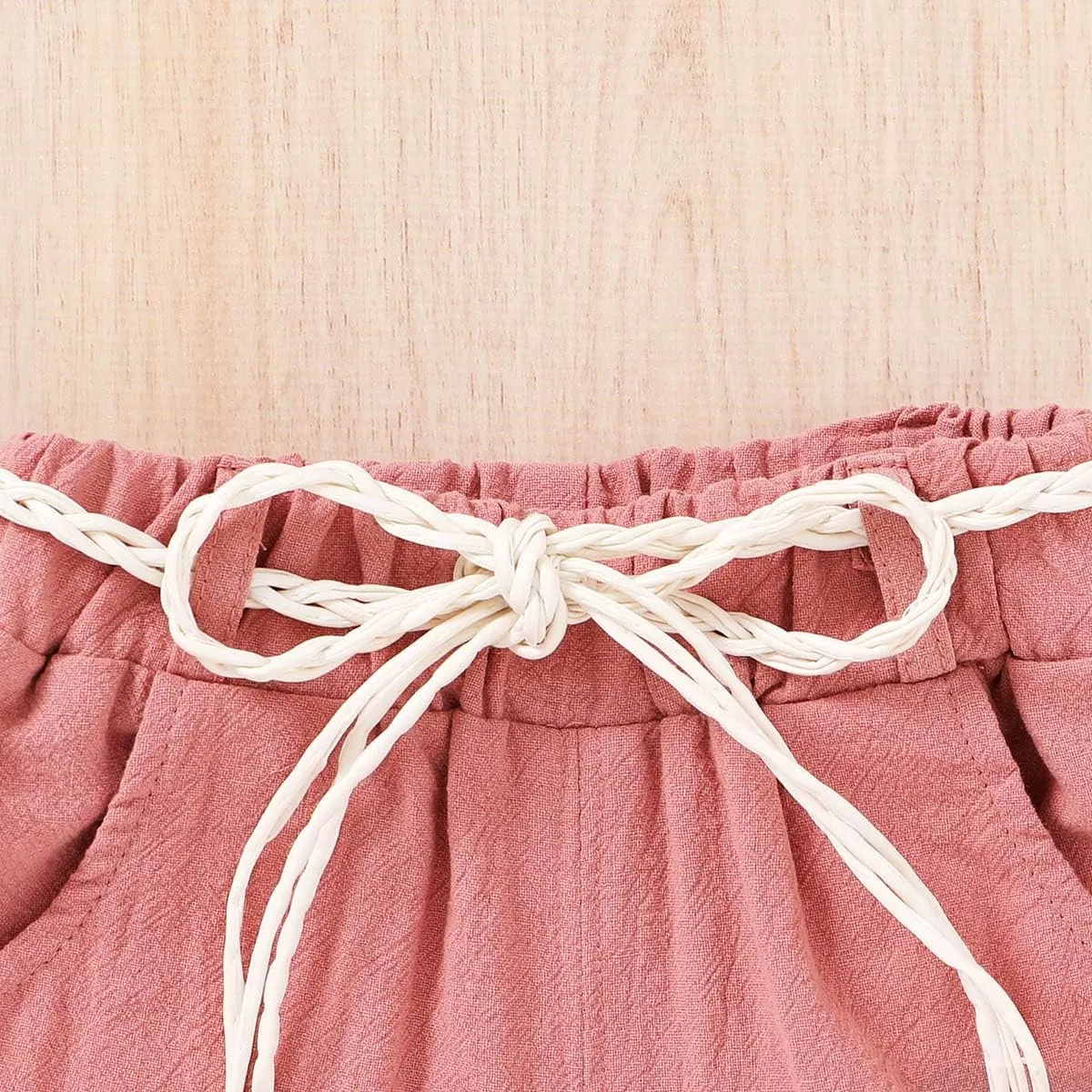 YOUNGER TREE Toddler Baby Girls Clothes Watermelon T-shirt   Linen Shorts with Belt Cute Summer Short Set