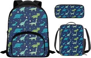 Ystardream Cartoon Dinosaur Backpack for Kids 3-5 Toddler Backpacks for Boys 2-4 With Lunchbox Kindergarten Backpack for Girls Waterproof School bag Backpack 12inch 3-in-1 Set