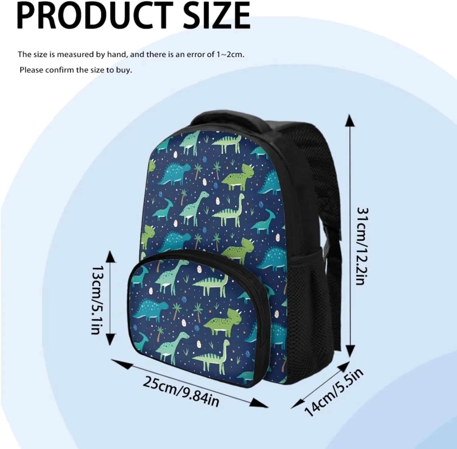 Ystardream Cartoon Dinosaur Backpack for Kids 3-5 Toddler Backpacks for Boys 2-4 With Lunchbox Kindergarten Backpack for Girls Waterproof School bag Backpack 12inch 3-in-1 Set
