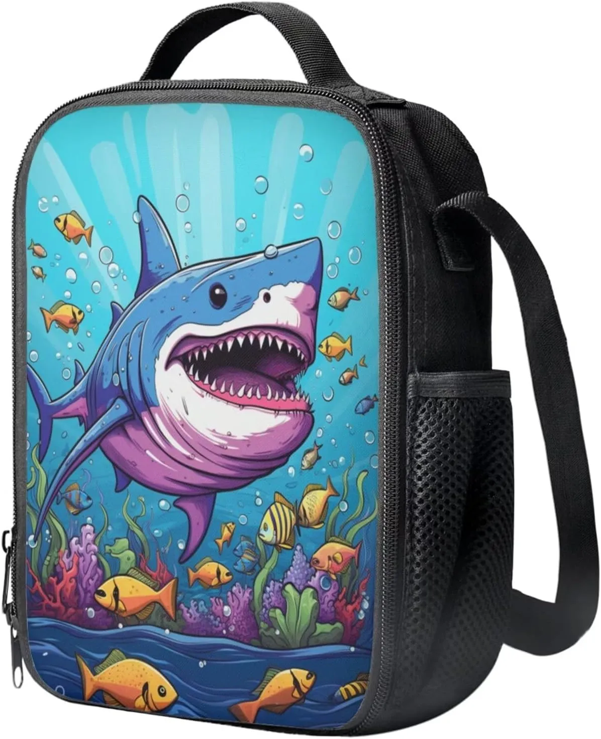 Ystardream Cartoon Shark Backpack for School Boys Bookbags for Kids 6-8 with Lunch Bag Pencil Box Portable Toddler Backpack for Girls 15inch Small Backpack for Girls for Kids Birthday Gifts
