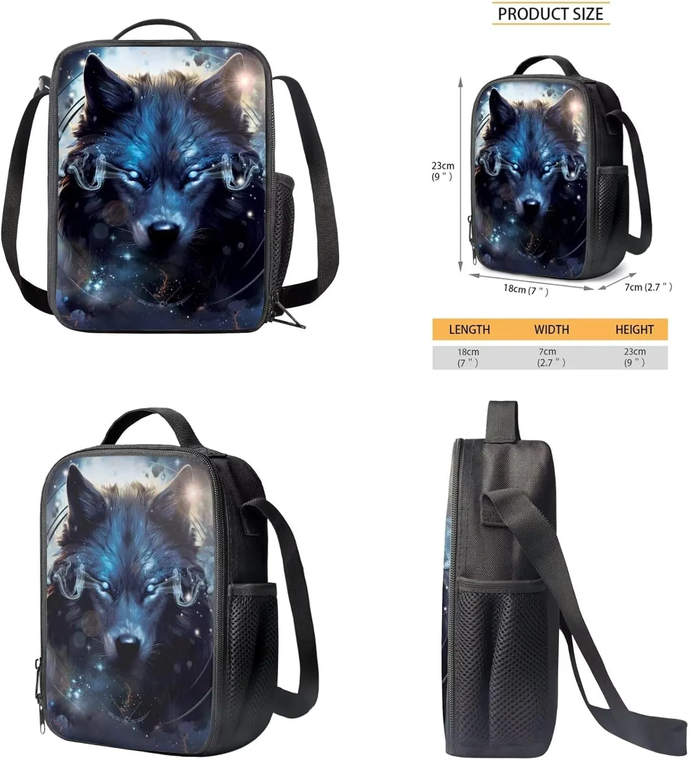 Ystardream Cool Wolf Backpack for Boys Backpack With Lunch Box 1St Grade Kindergarten School Bag for Boys Primary Student Book Bag with Pencil Case Teens Back Packs Satchel for Travel Daypack