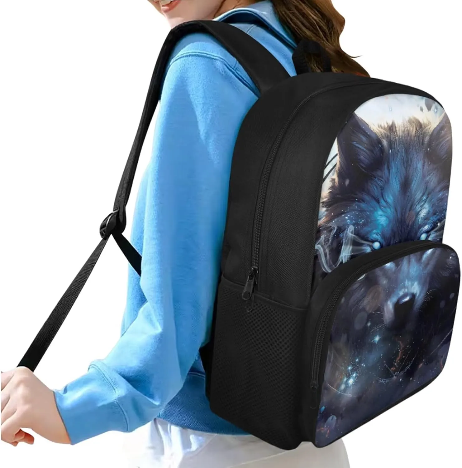 Ystardream Cool Wolf Backpack for Boys Backpack With Lunch Box 1St Grade Kindergarten School Bag for Boys Primary Student Book Bag with Pencil Case Teens Back Packs Satchel for Travel Daypack