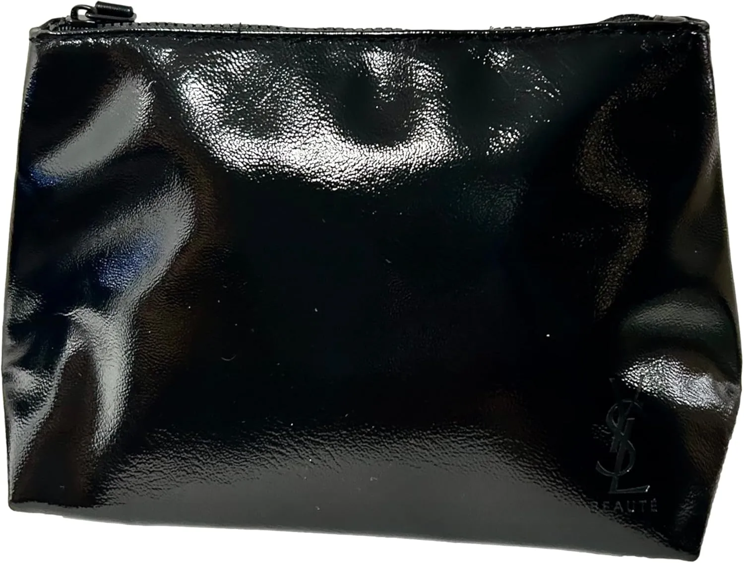 Yves Saint Laurent YSL Cosmetic BLACK PATENT Pouch Makeup Bag YSL Fragrance Bag (8L X 5H X 3W) - 6900/3300