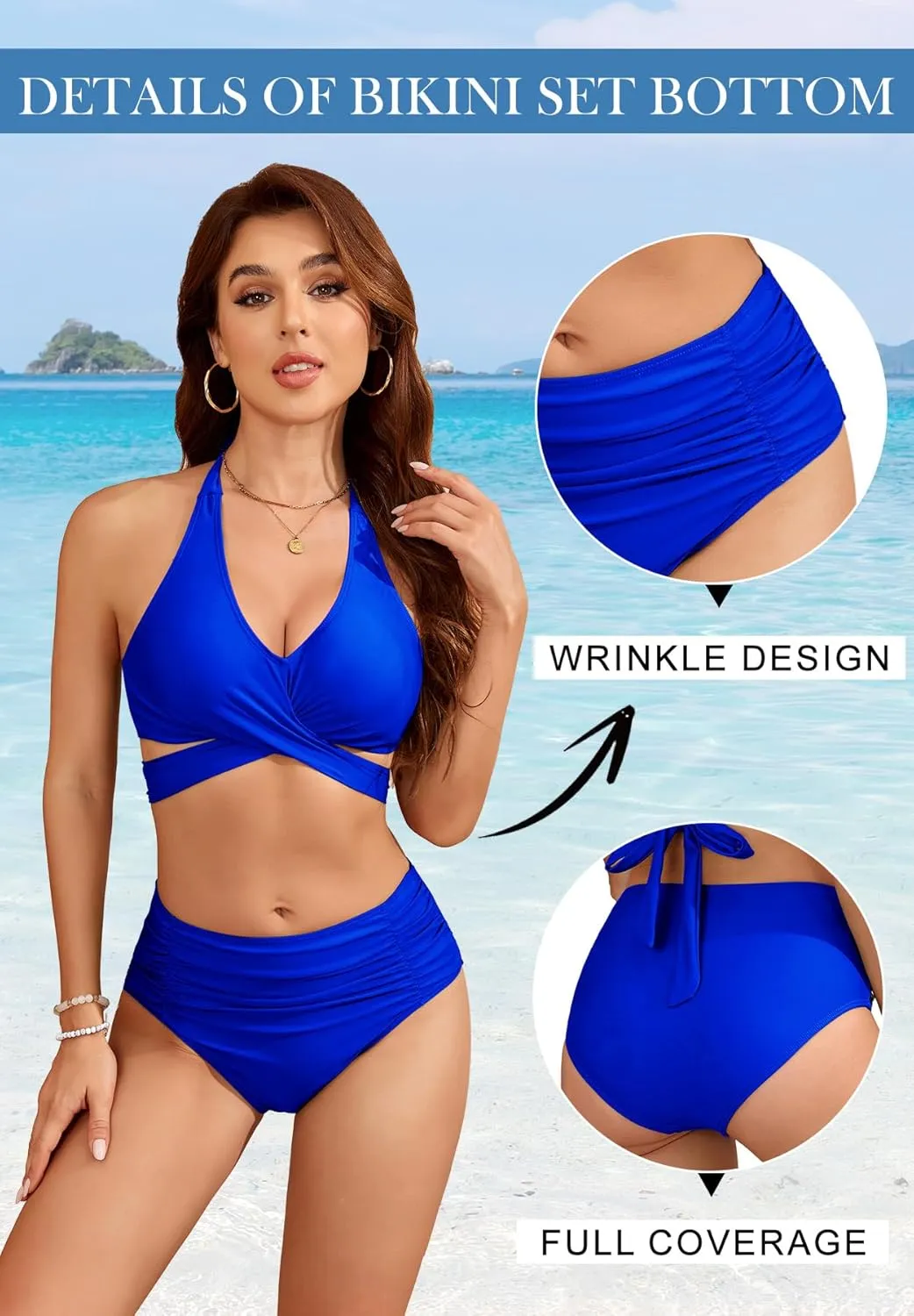 Zando High Waisted Swim Suits for Women 2025 Tummy Control Bikini Flattering 2 Piece Swimsuits for Curvy Women Bathing Suit