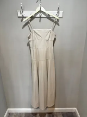Zara Cream Faux Leather Maxi Dress