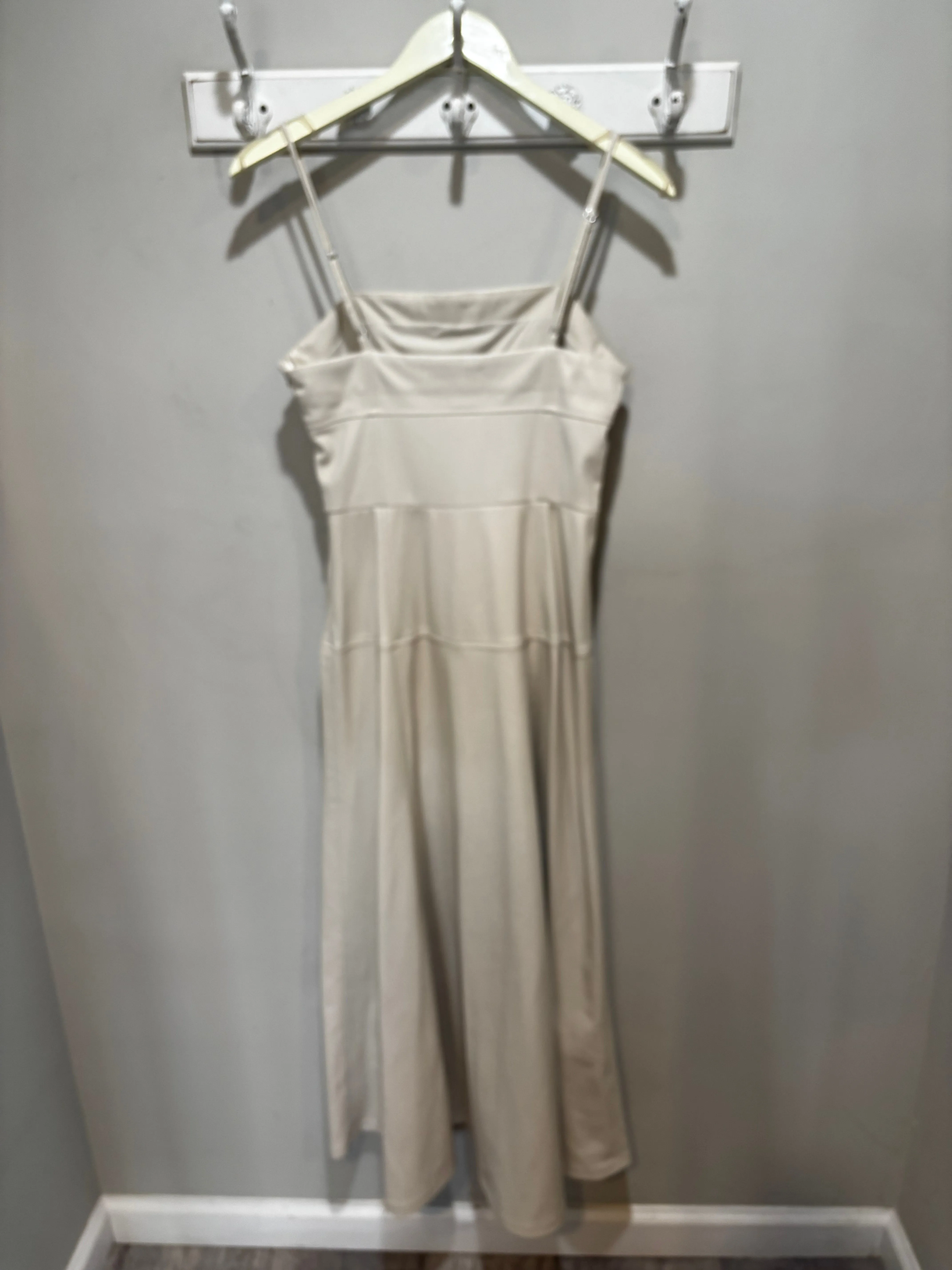 Zara Cream Faux Leather Maxi Dress