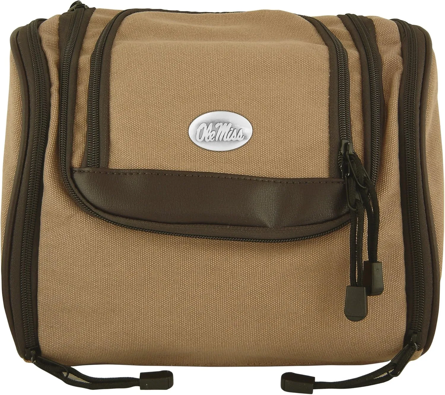 ZEP-PRO NCAA Mens Men's Hanging Canvas Concho Toiletry Bag, Khaki, One Size