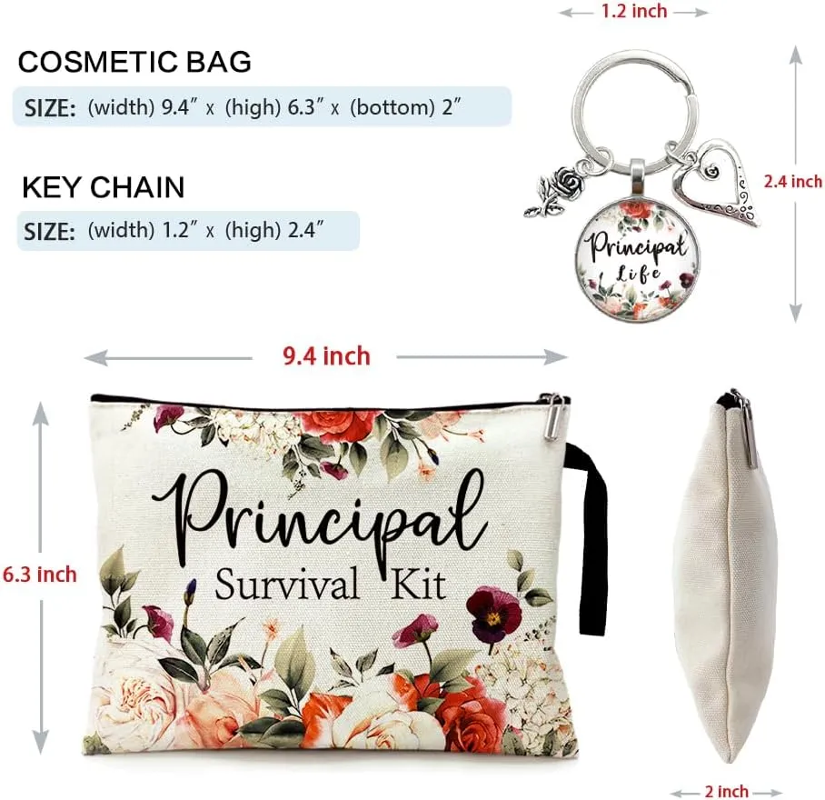 ZHANTUONE Principal survival kit Cosmetic bag keychain pendant，Principal Gift ，Thank you Principal Gift，Principal Retirement Gift， Graduation Gift,Gift for keychain pendant