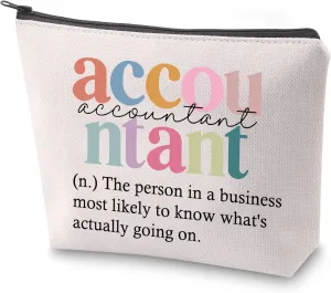 ZJXHPO Accountant Survival Kit Accountant Definition Makeup Bag With Zipper Accounting Major Cosmetic Bag CPA Toiletry Bag (Accountant Definition)