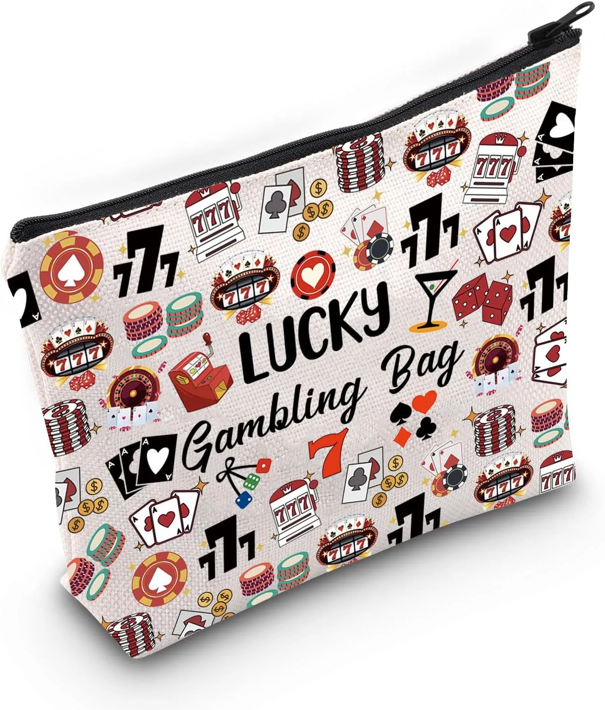 ZJXHPO Casino Lover Gift Lucky Gambling Bag Hangbag Cash Bag for Gambler Poker Player (Lucky Gambling)