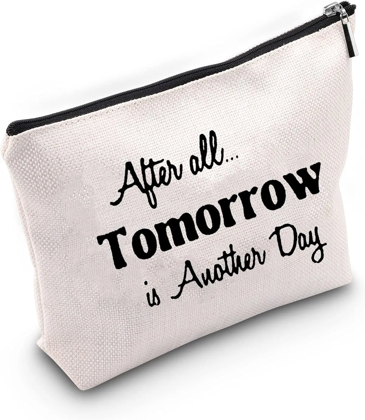 ZJXHPO Inspirational Cosmetic Bag After All Tomorrow Is Another Day Makeup Zipper Touch Bag (tomorrow)
