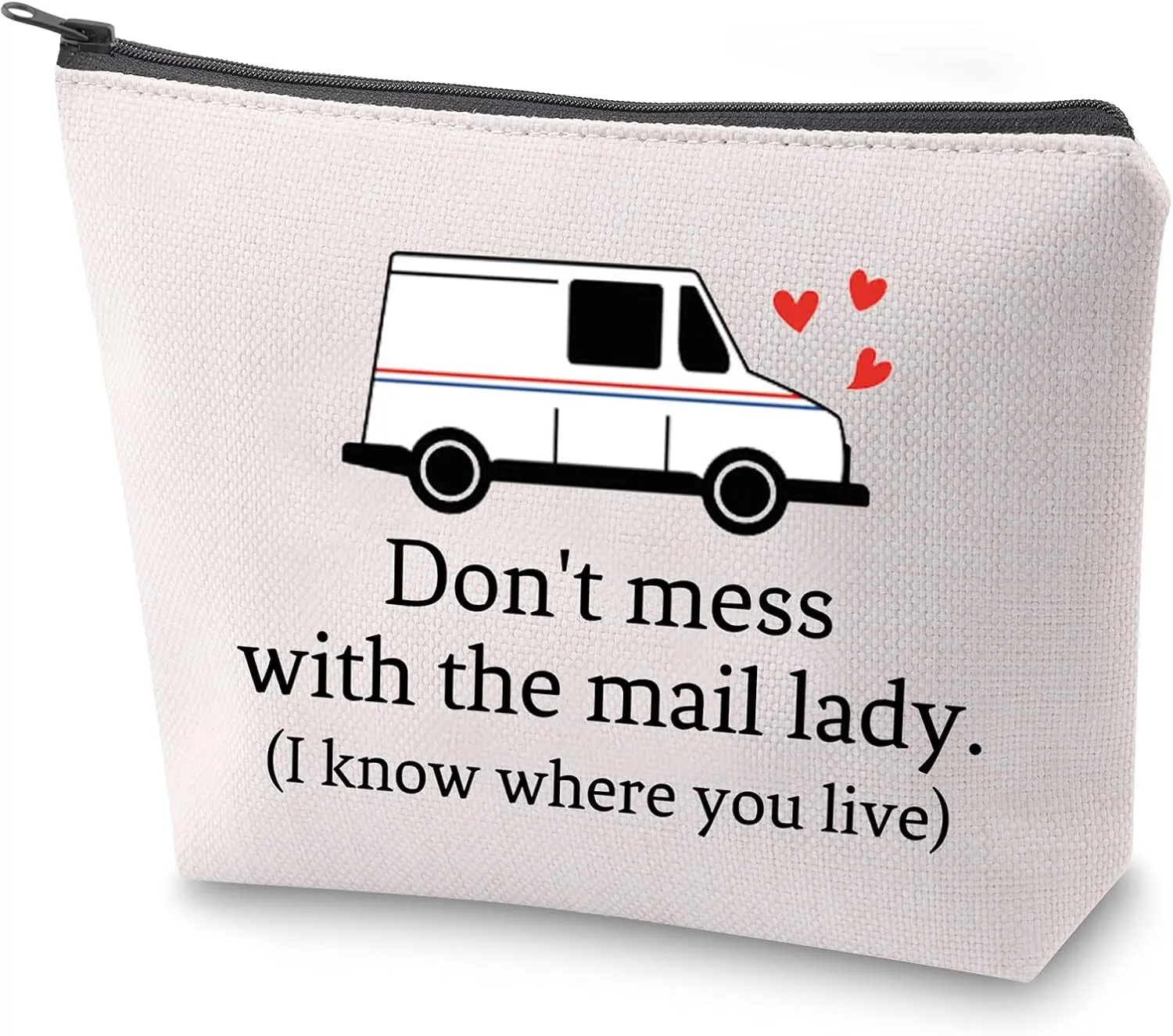 ZJXHPO Mail Carrier Thank You Gift Don't Mess With The Mail Lady Cosmetic Bag Postal Worker Zipper Pouch Gift