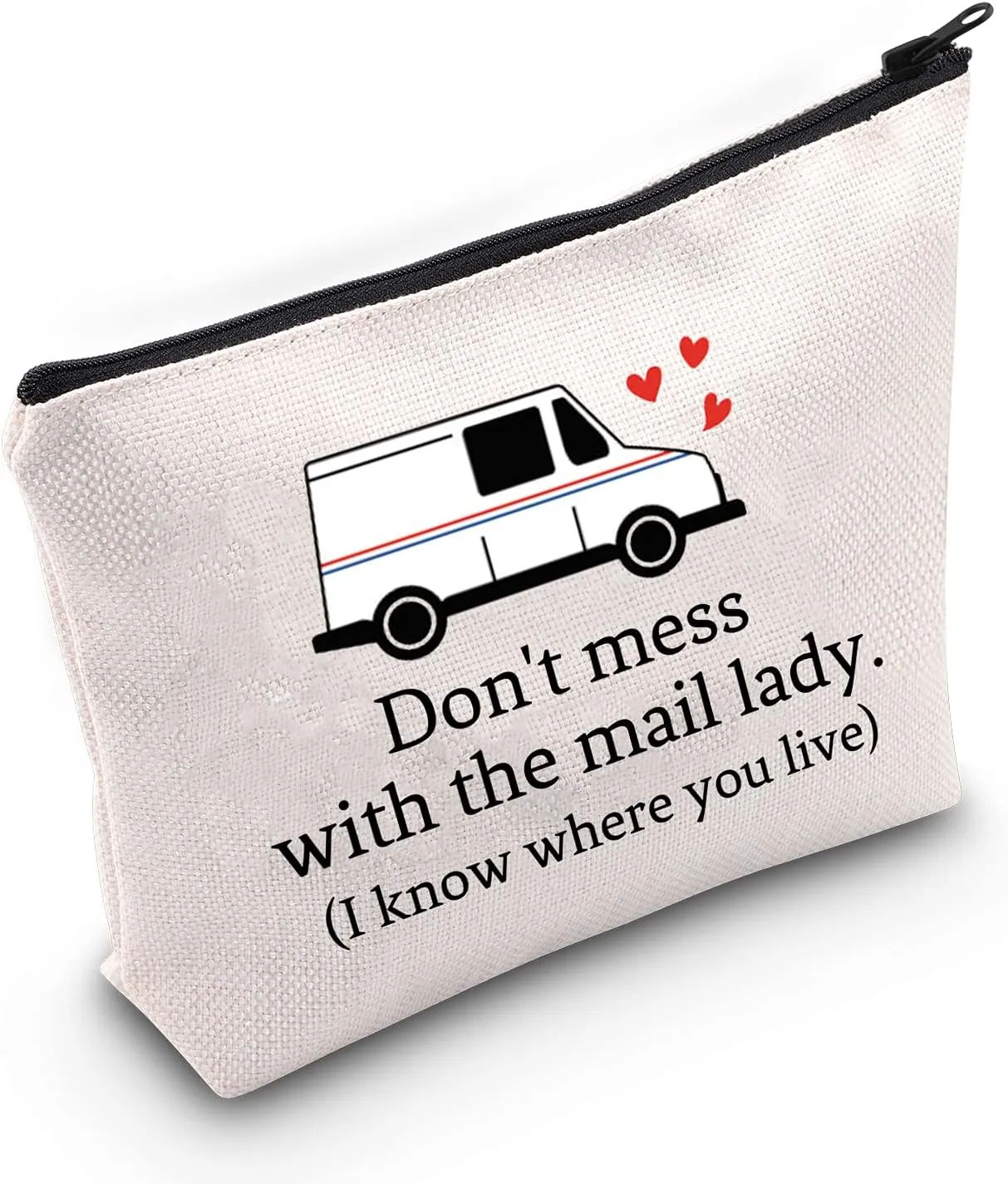 ZJXHPO Mail Carrier Thank You Gift Don't Mess With The Mail Lady Cosmetic Bag Postal Worker Zipper Pouch Gift