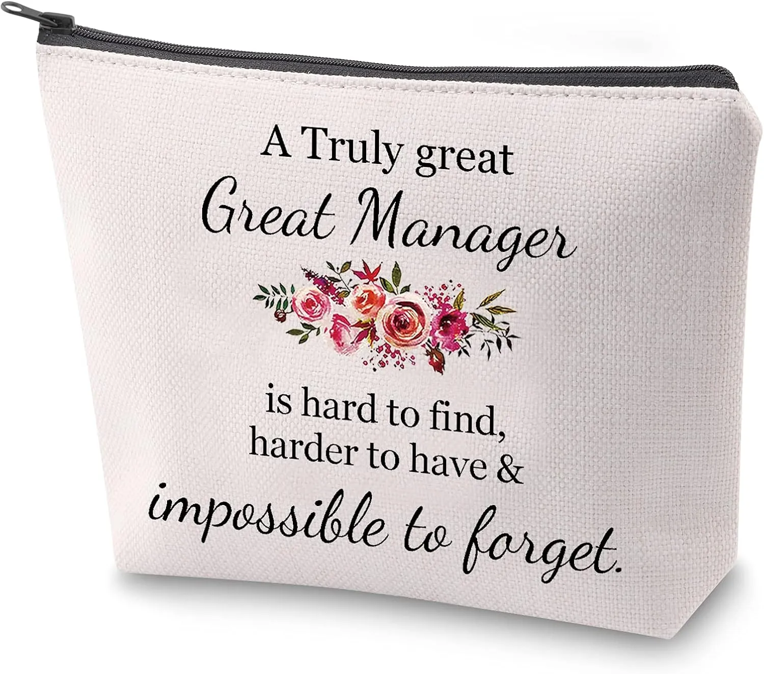 ZJXHPO Manager Appreciation Gifts Nurse Manager Gifts A Truly Great Manager Is Hard to Find Makeup Bag Coworker Retirement Gift (Manager)