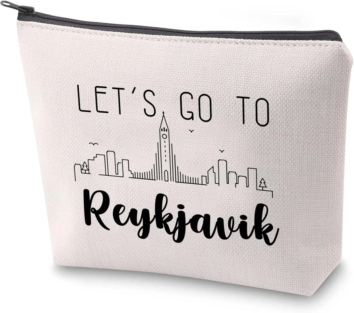 ZJXHPO Reykjavik Trip Travel Case Iceland Trip Cosmetic Bag Let’s Go To Reykjavik Makeup Bag Iceland Travel To Reykjavik Souvenir Gift (Reykjavik)