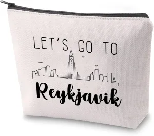 ZJXHPO Reykjavik Trip Travel Case Iceland Trip Cosmetic Bag Let’s Go To Reykjavik Makeup Bag Iceland Travel To Reykjavik Souvenir Gift (Reykjavik)
